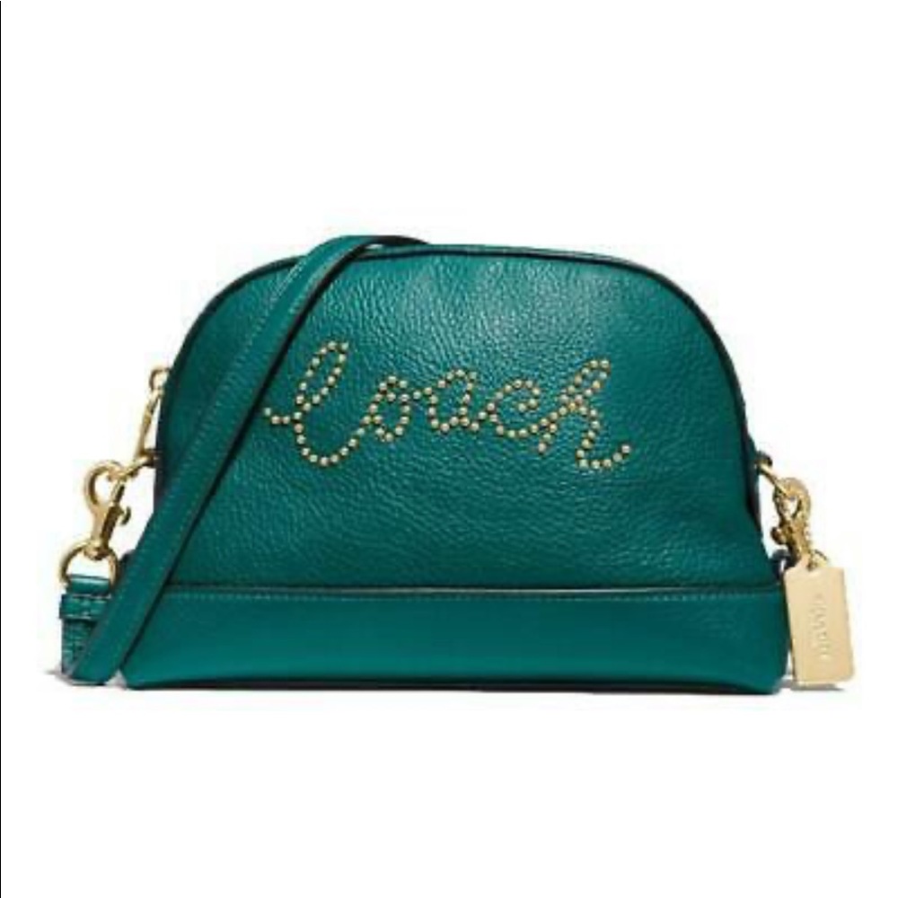 Teal coach purse